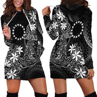 Black Kuki Airani Tapakau Hoodie Dress Tribal Anchor Mix Tiare LT7 - Polynesian Pride
