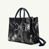 Black Kuki Airani Tapakau Leather Bag Tribal Anchor Mix Tiare