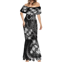 Black Kuki Airani Tapakau Mermaid Dress Tribal Anchor Mix Tiare LT7 - Polynesian Pride