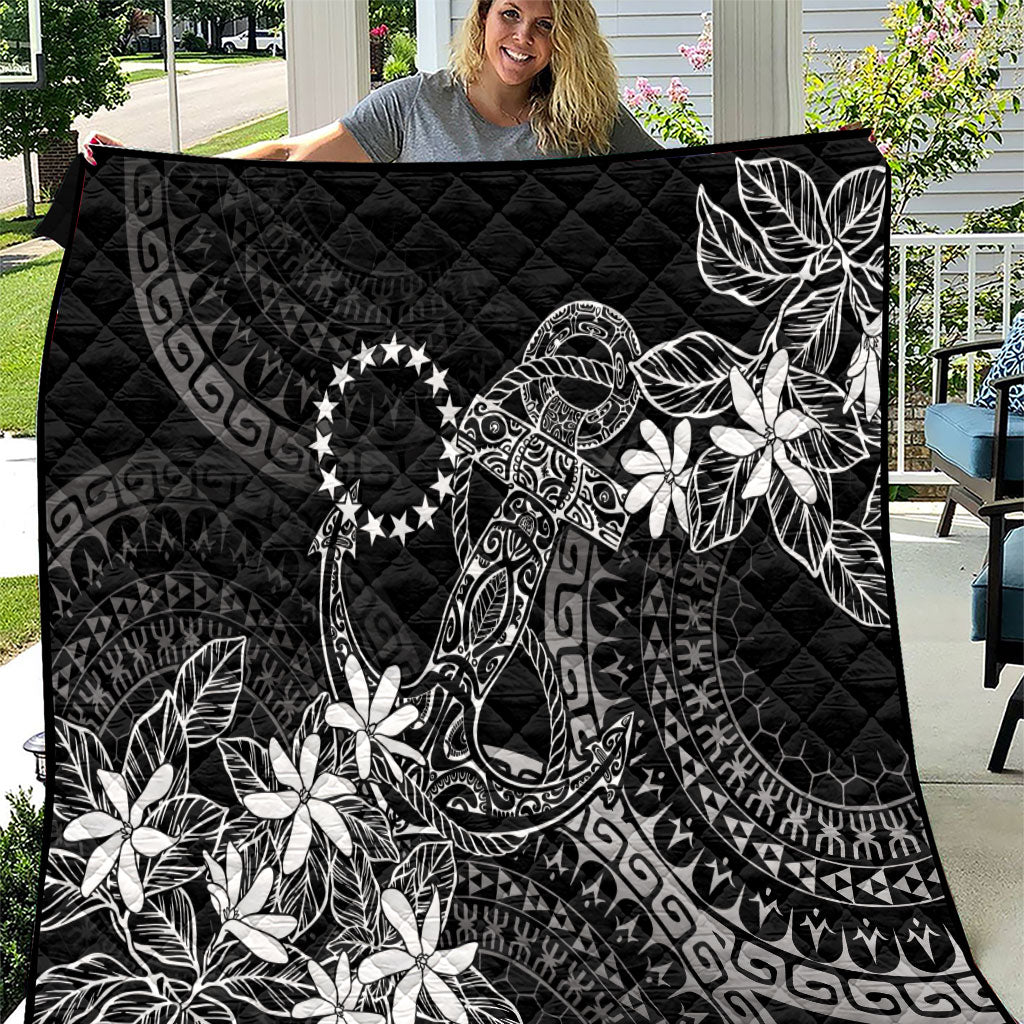 Black Kuki Airani Tapakau Quilt Tribal Anchor Mix Tiare