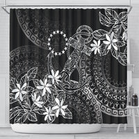 Black Kuki Airani Tapakau Shower Curtain Tribal Anchor Mix Tiare