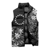 Black Kuki Airani Tapakau Sleeveless Puffer Jacket Tribal Anchor Mix Tiare LT7 - Polynesian Pride