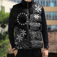 Black Kuki Airani Tapakau Sleeveless Puffer Jacket Tribal Anchor Mix Tiare LT7 - Polynesian Pride