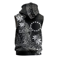 Black Kuki Airani Tapakau Sleeveless Zip Hoodie Tribal Anchor Mix Tiare LT7 - Polynesian Pride