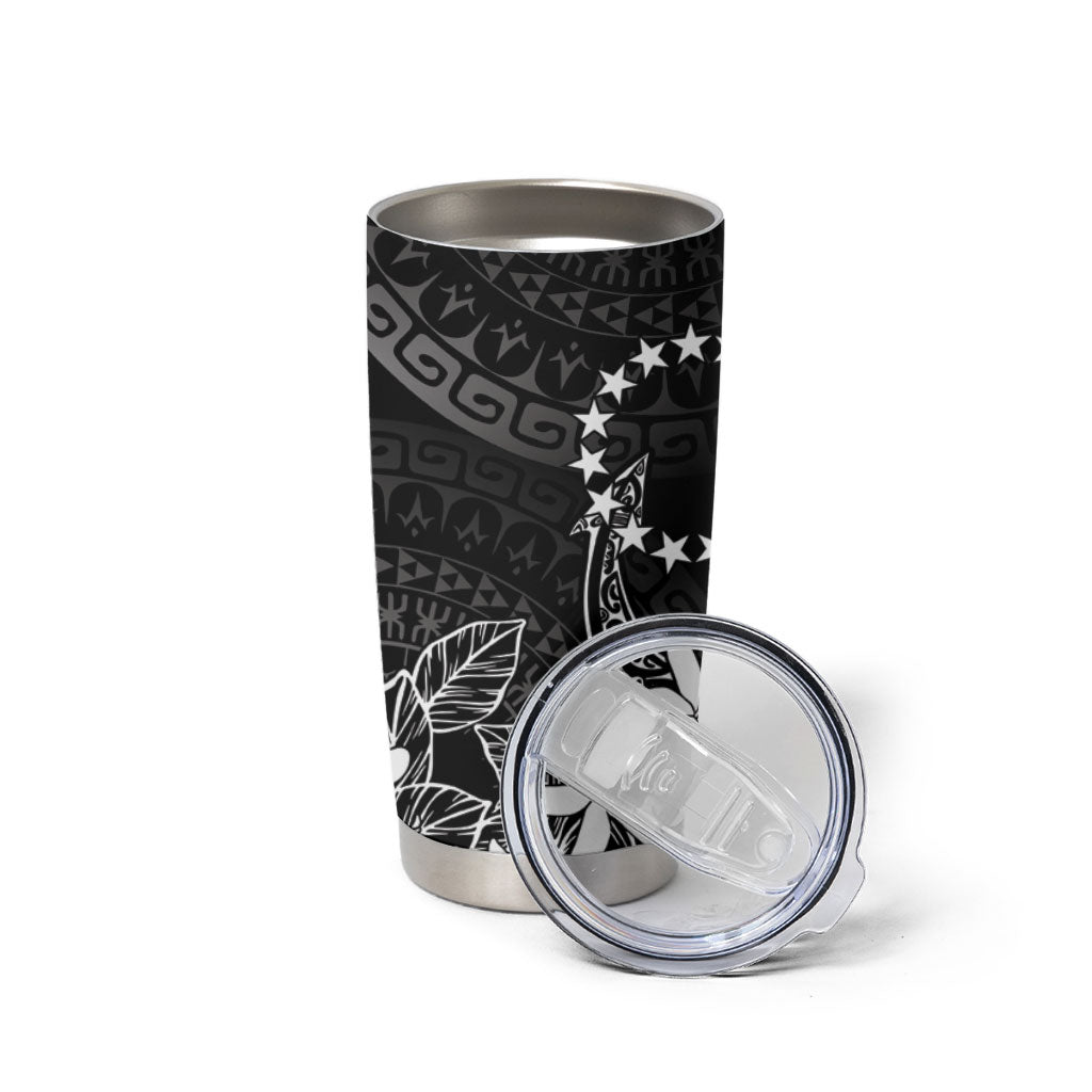 Black Kuki Airani Tapakau Tumbler Cup Tribal Anchor Mix Tiare