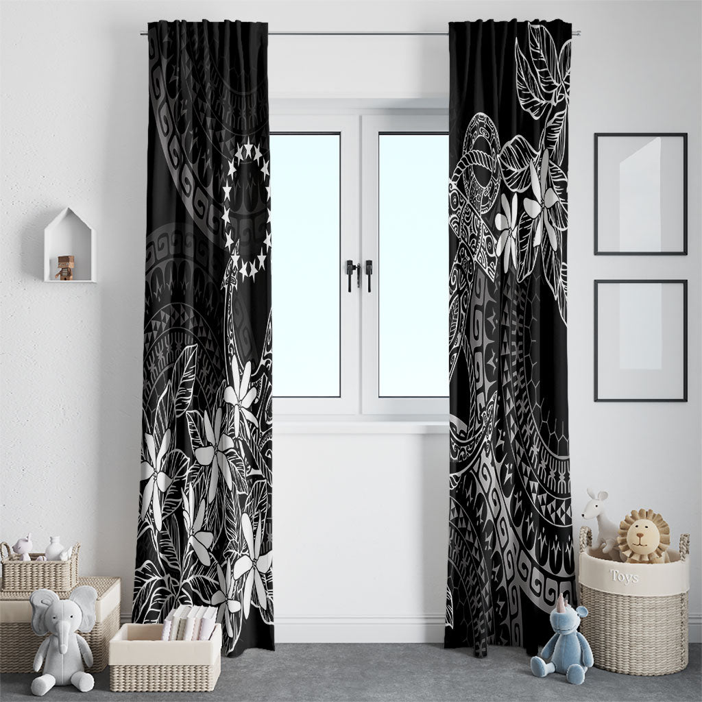 Black Kuki Airani Tapakau Window Curtain Tribal Anchor Mix Tiare