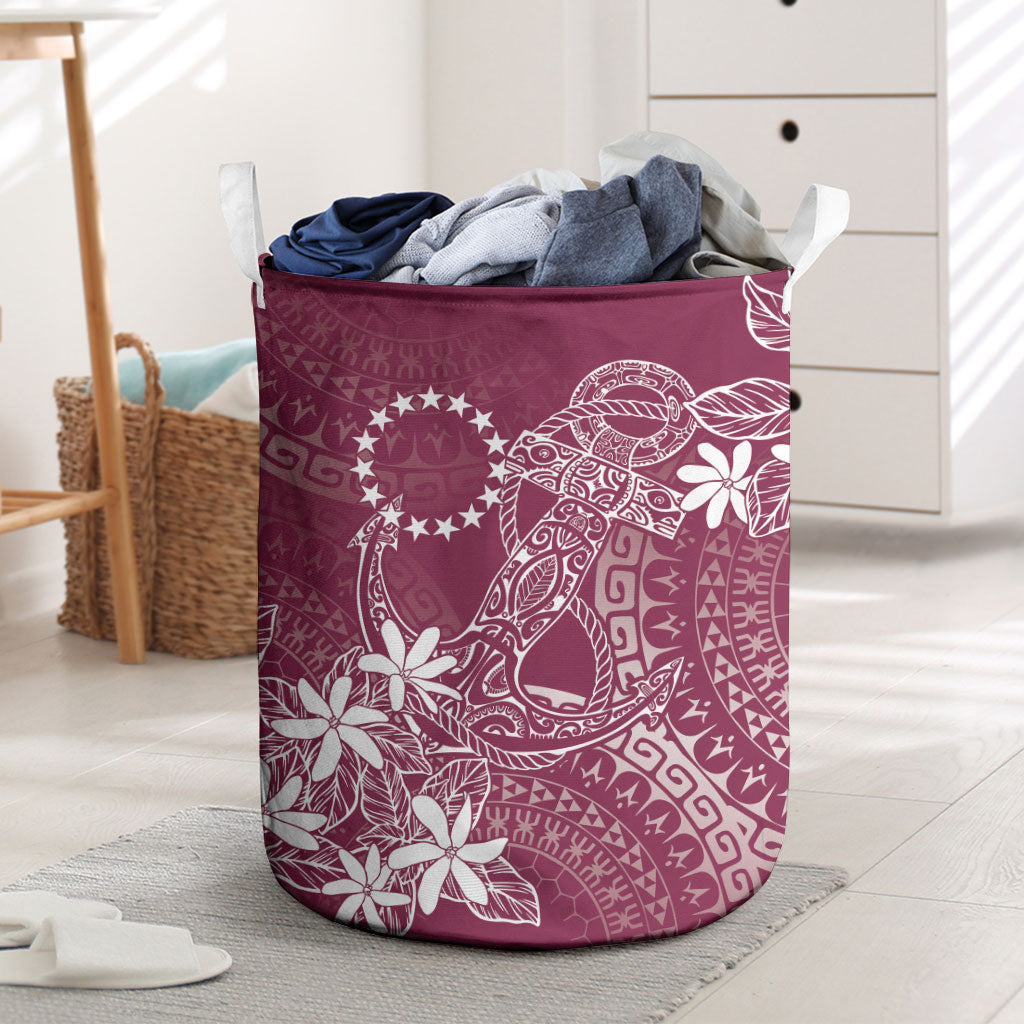 Maroon Kuki Airani Tapakau Laundry Basket Tribal Anchor Mix Tiare