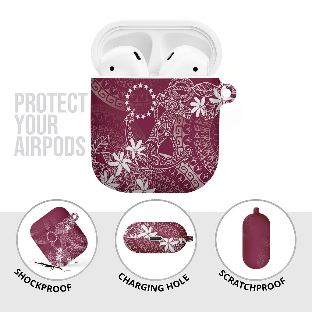 Maroon Kuki Airani Tapakau AirPods Case Tribal Anchor Mix Tiare