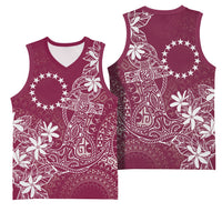 Maroon Kuki Airani Tapakau Basketball Jersey Tribal Anchor Mix Tiare