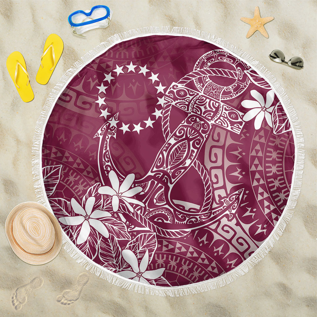 Maroon Kuki Airani Tapakau Beach Blanket Tribal Anchor Mix Tiare