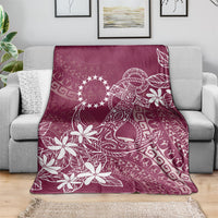 Maroon Kuki Airani Tapakau Blanket Tribal Anchor Mix Tiare