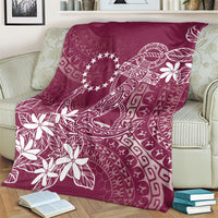 Maroon Kuki Airani Tapakau Blanket Tribal Anchor Mix Tiare