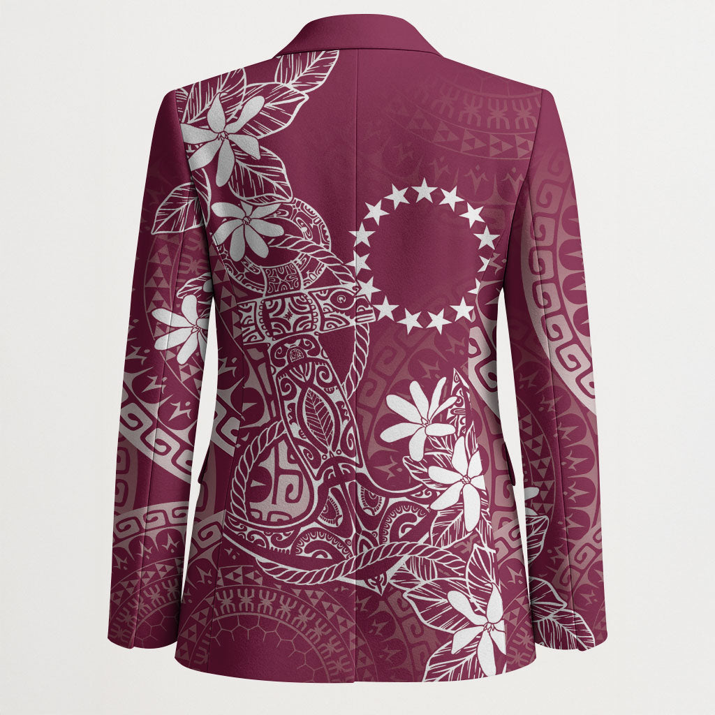 Maroon Kuki Airani Tapakau Blazer Tribal Anchor Mix Tiare LT7 - Polynesian Pride