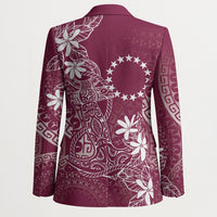 Maroon Kuki Airani Tapakau Blazer Tribal Anchor Mix Tiare LT7 - Polynesian Pride