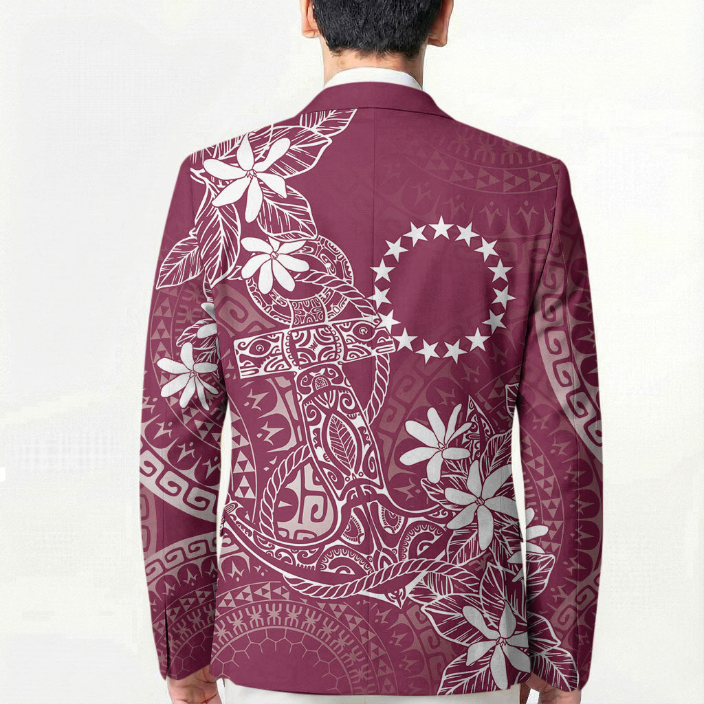 Maroon Kuki Airani Tapakau Blazer Tribal Anchor Mix Tiare LT7 - Polynesian Pride