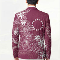 Maroon Kuki Airani Tapakau Blazer Tribal Anchor Mix Tiare LT7 - Polynesian Pride