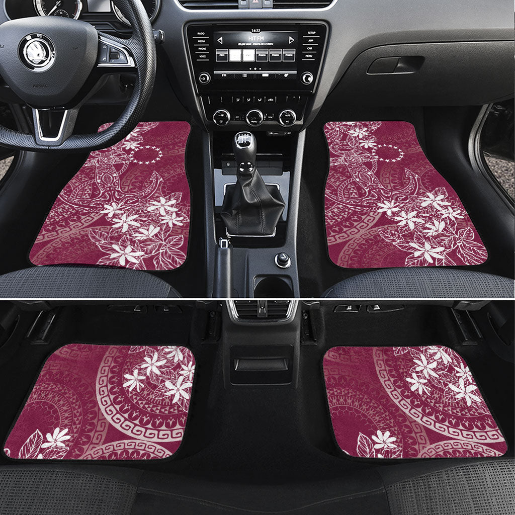 Maroon Kuki Airani Tapakau Car Mats Tribal Anchor Mix Tiare LT7 Set 4pcs Maroon - Polynesian Pride