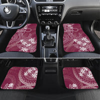 Maroon Kuki Airani Tapakau Car Mats Tribal Anchor Mix Tiare LT7 Set 4pcs Maroon - Polynesian Pride