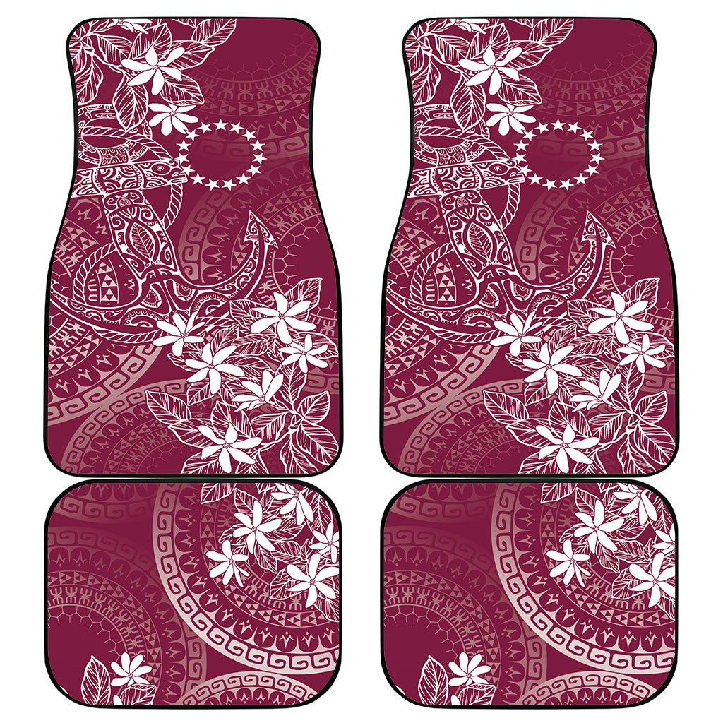 Maroon Kuki Airani Tapakau Car Mats Tribal Anchor Mix Tiare LT7 - Polynesian Pride