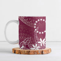 Maroon Kuki Airani Tapakau Ceramic Mug Tribal Anchor Mix Tiare