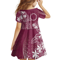 Maroon Kuki Airani Tapakau Family Matching Off The Shoulder Long Sleeve Dress and Hawaiian Shirt Tribal Anchor Mix Tiare LT7 - Polynesian Pride
