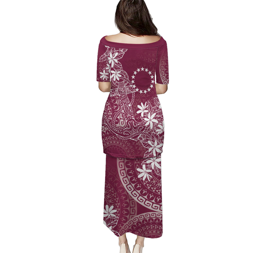 Maroon Kuki Airani Tapakau Family Matching Puletasi and Hawaiian Shirt Tribal Anchor Mix Tiare LT7 - Polynesian Pride