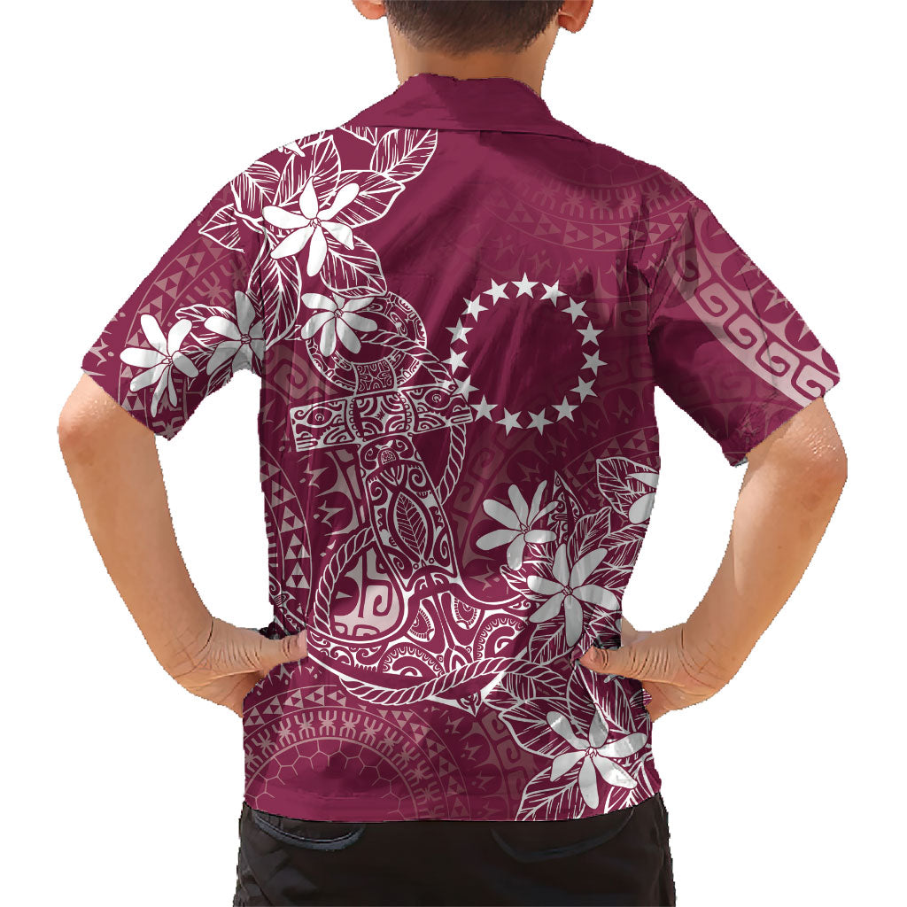 Maroon Kuki Airani Tapakau Family Matching Short Sleeve Bodycon Dress and Hawaiian Shirt Tribal Anchor Mix Tiare LT7 - Polynesian Pride