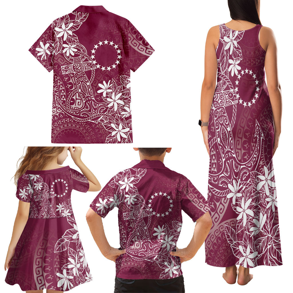 Maroon Kuki Airani Tapakau Family Matching Tank Maxi Dress and Hawaiian Shirt Tribal Anchor Mix Tiare LT7 - Polynesian Pride