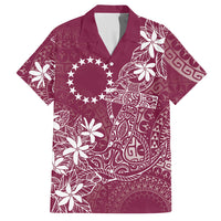 Maroon Kuki Airani Tapakau Hawaiian Shirt Tribal Anchor Mix Tiare