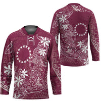 Maroon Kuki Airani Tapakau Hockey Jersey Tribal Anchor Mix Tiare