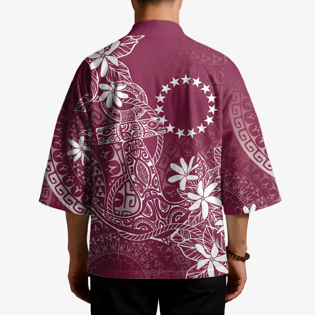 Maroon Kuki Airani Tapakau Kimono Tribal Anchor Mix Tiare