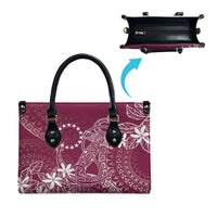 Maroon Kuki Airani Tapakau Leather Bag Tribal Anchor Mix Tiare