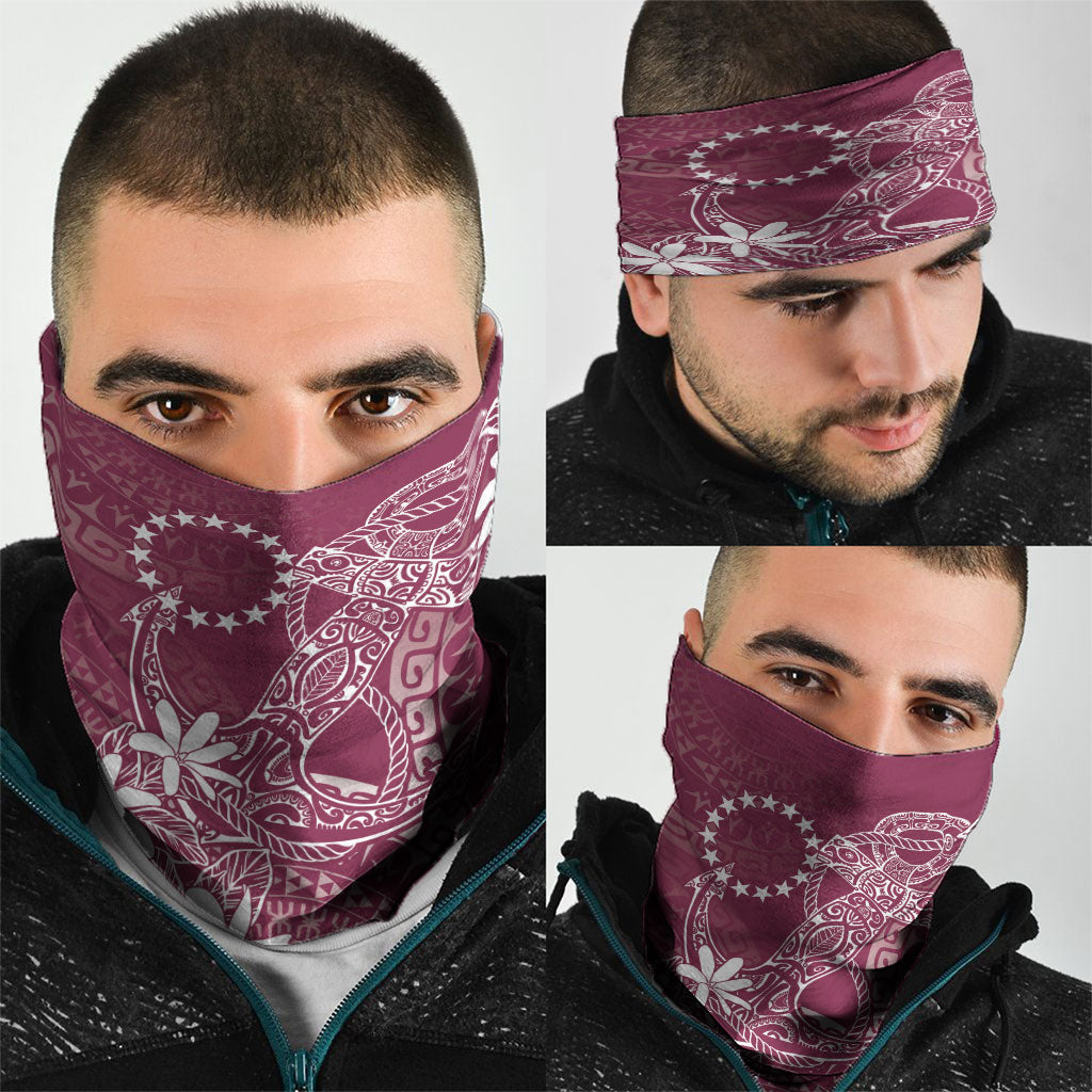 Maroon Kuki Airani Tapakau Neck Gaiter Tribal Anchor Mix Tiare