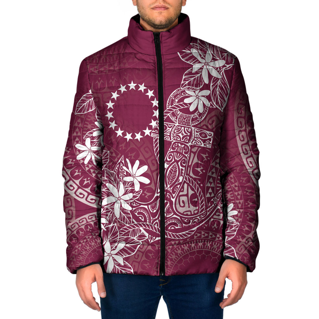 Maroon Kuki Airani Tapakau Padded Jacket Tribal Anchor Mix Tiare