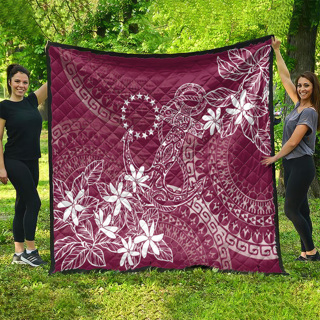 Maroon Kuki Airani Tapakau Quilt Tribal Anchor Mix Tiare