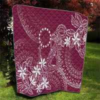 Maroon Kuki Airani Tapakau Quilt Tribal Anchor Mix Tiare