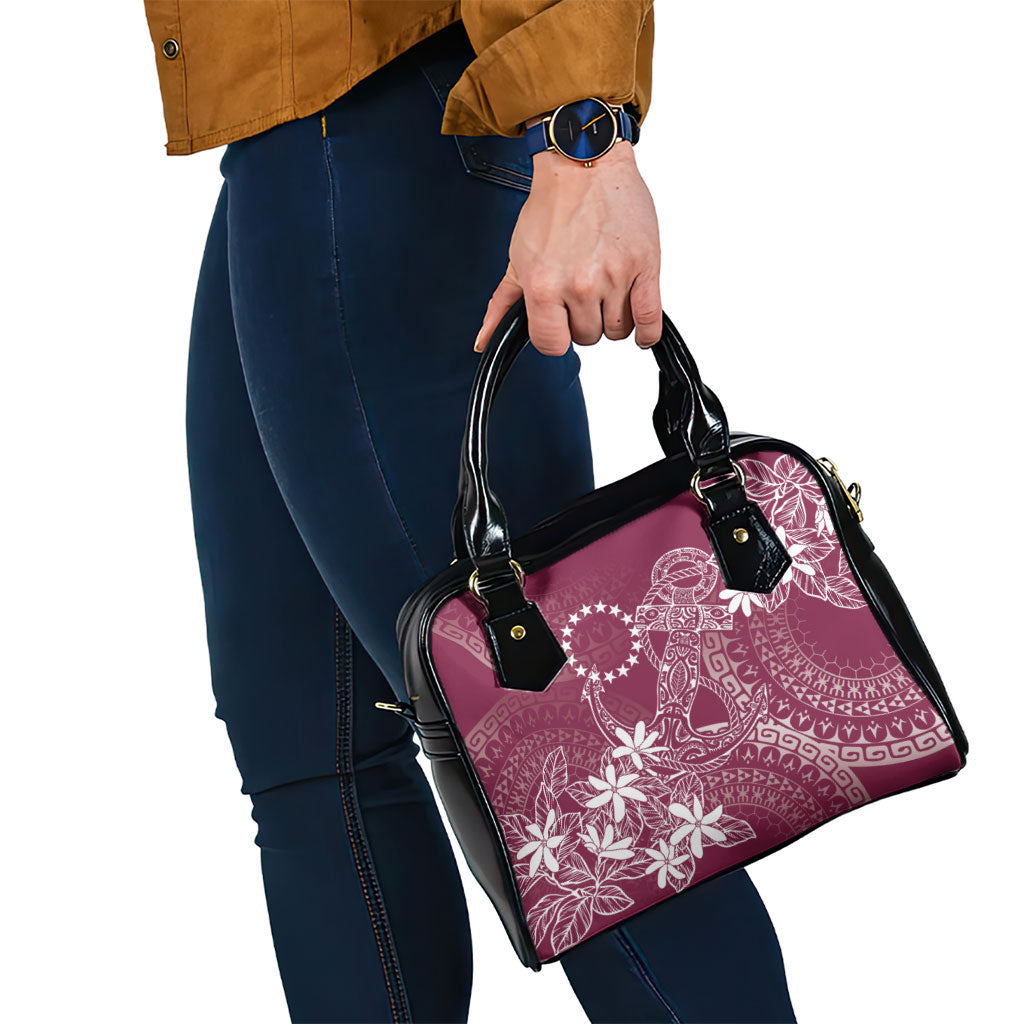 Maroon Kuki Airani Tapakau Shoulder Handbag Tribal Anchor Mix Tiare