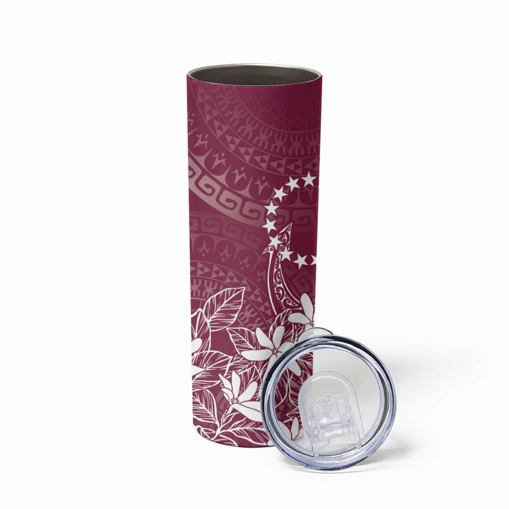 Maroon Kuki Airani Tapakau Skinny Tumbler Tribal Anchor Mix Tiare LT7 - Polynesian Pride