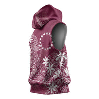 Maroon Kuki Airani Tapakau Sleeveless Hoodie Tribal Anchor Mix Tiare LT7 - Polynesian Pride