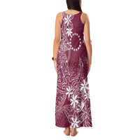 Maroon Kuki Airani Tapakau Tank Maxi Dress Tribal Anchor Mix Tiare