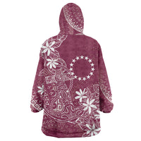 Maroon Kuki Airani Tapakau Wearable Blanket Hoodie Tribal Anchor Mix Tiare LT7 - Polynesian Pride