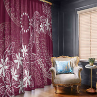 Maroon Kuki Airani Tapakau Window Curtain Tribal Anchor Mix Tiare