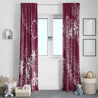 Maroon Kuki Airani Tapakau Window Curtain Tribal Anchor Mix Tiare