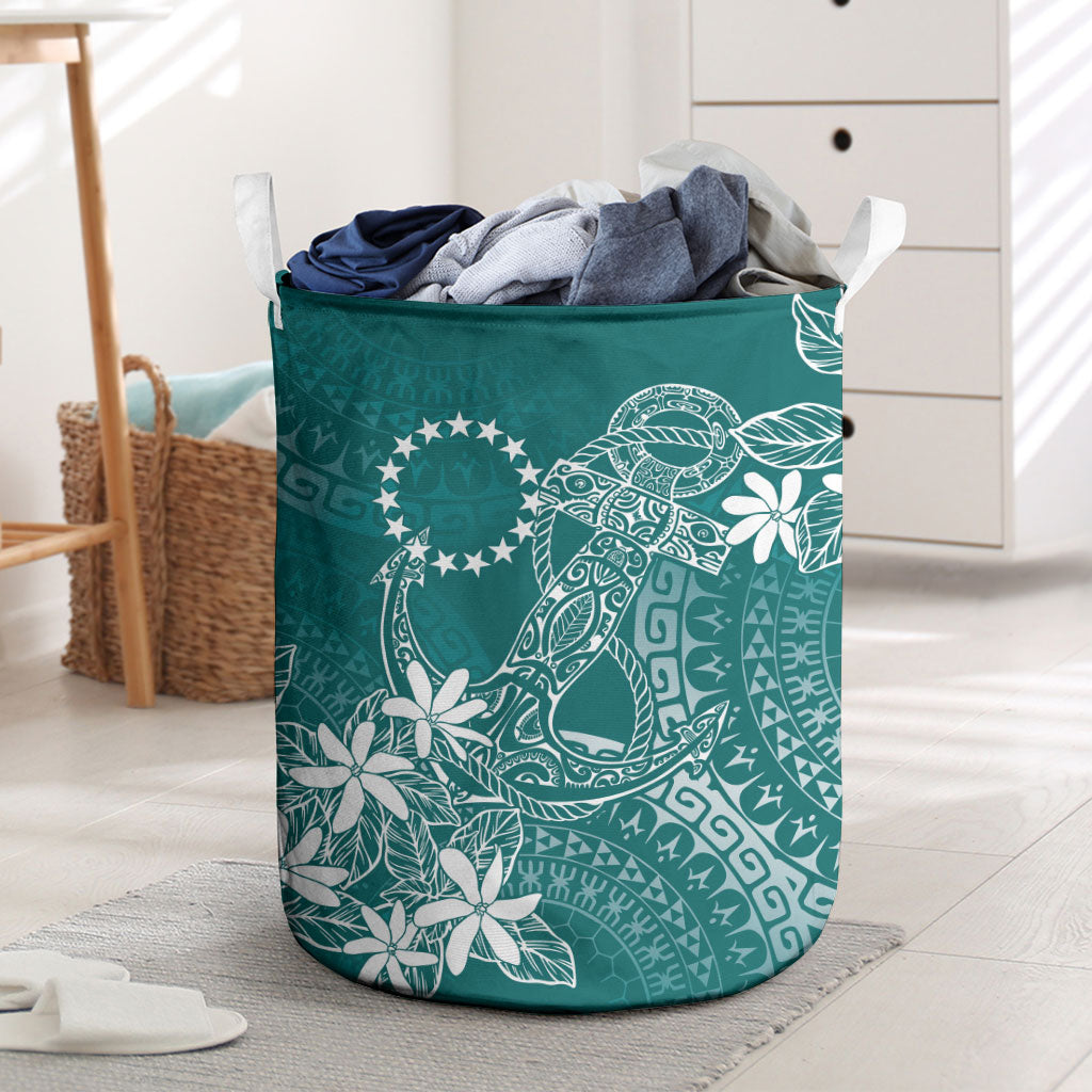 Teal Kuki Airani Tapakau Laundry Basket Tribal Anchor Mix Tiare