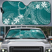 Teal Kuki Airani Tapakau Auto Sun Shade Tribal Anchor Mix Tiare LT7 Teal - Polynesian Pride