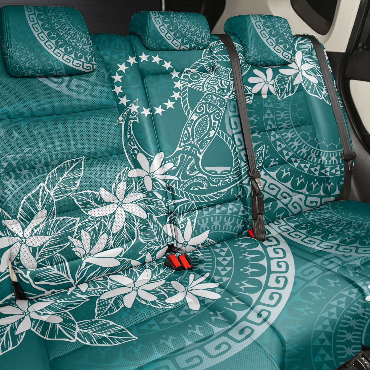 Teal Kuki Airani Tapakau Back Car Seat Cover Tribal Anchor Mix Tiare