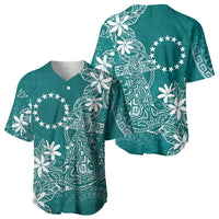 Teal Kuki Airani Tapakau Baseball Jersey Tribal Anchor Mix Tiare LT7 - Polynesian Pride