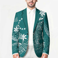 Teal Kuki Airani Tapakau Blazer Tribal Anchor Mix Tiare
