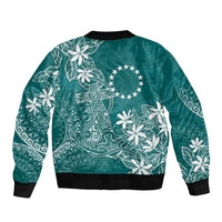 Teal Kuki Airani Tapakau Bomber Jacket Tribal Anchor Mix Tiare LT7 - Polynesian Pride