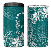 Teal Kuki Airani Tapakau 4 in 1 Can Cooler Tumbler Tribal Anchor Mix Tiare LT7 One Size: 16 oz Teal - Polynesian Pride